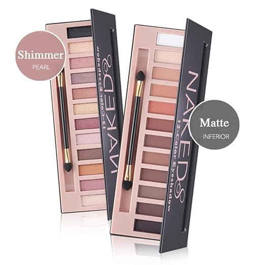 BestLand 2 Pack 12 Colors Makeup Nude Colors Eyeshadow Palette Natural Nude Matte Shimmer Glitter Pigment Eye Shadow Pallete Set Waterproof Smokey Professional Beauty Makeup Kit (2 PCS) Cosmetic