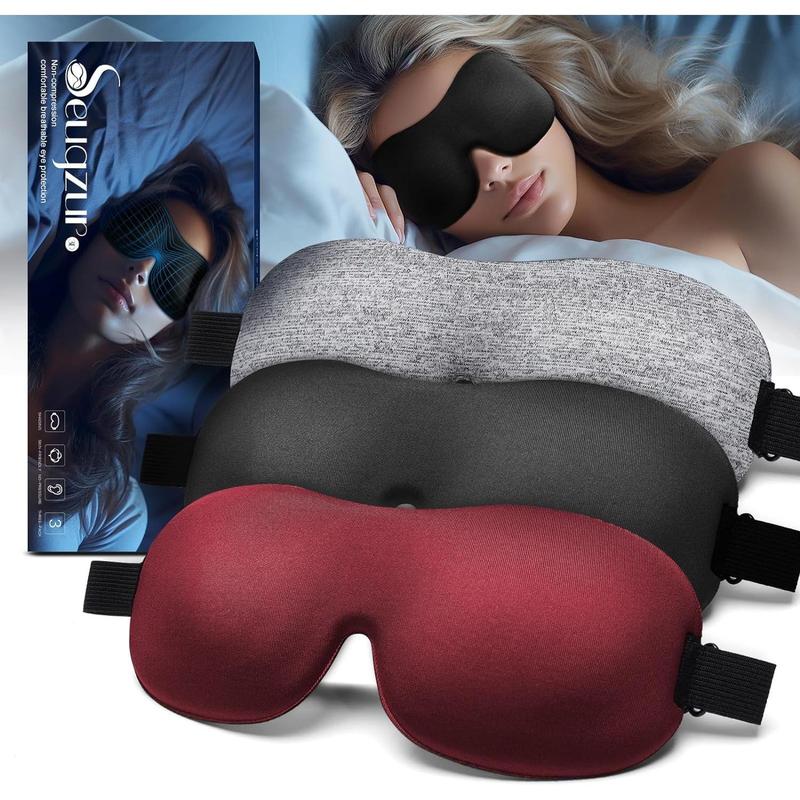 Sleep-Eye-Mask-for-Side-Sleepers: Light Blocking Eye Mask for Sleeping 3D Blackout Eye Cover Women Men, Travel Blindfold (blackbluepurple) Comfort