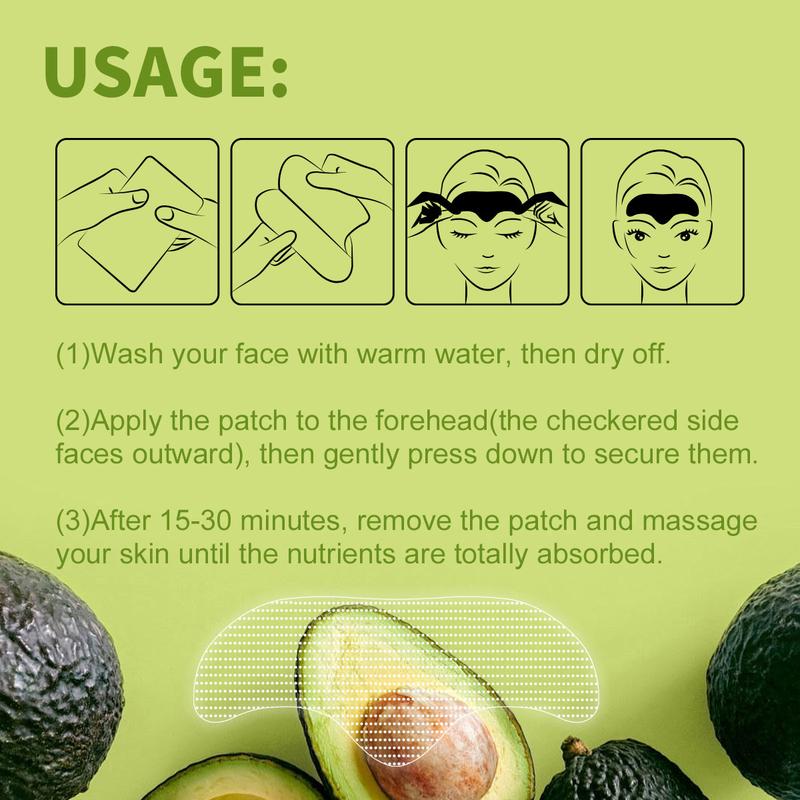 3 boxes, ILISYA Avocado Forehead Patch, firm skin, moisturize forehead skin, improve forehead wrinkles, Skincare products