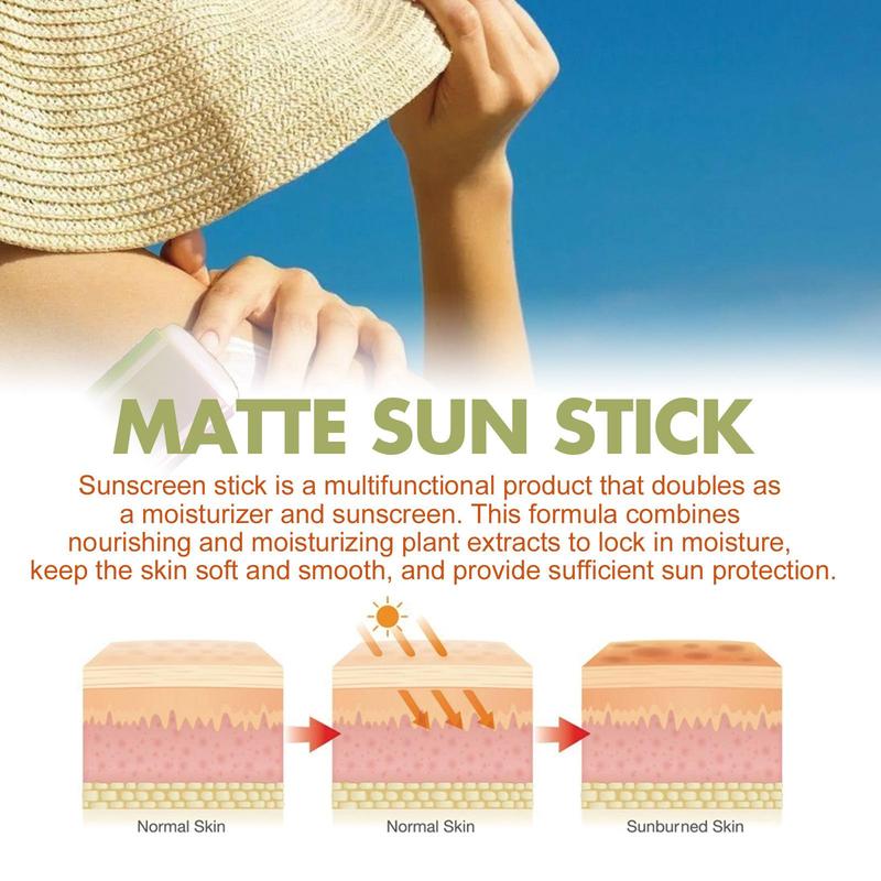 NEWMatte Sun Stick, Mugwort &Camelia, SPF50+ PA++++,0.63 0z (18 g) Facial Hydrating Skincare Sunscreen Gentle Lightweight Moisturizing