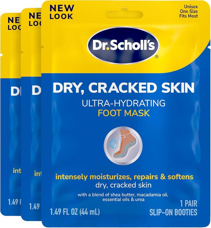 Dr. Scholl's Dry, Cracked Skin, Ultra Hydrating Foot Mask, 3 Pairs Moisturizing Socks: Intensely Moisturizes Repairs and Softens Rough Dry Skin with Urea & Essential Oils for Dry Cracked Feet