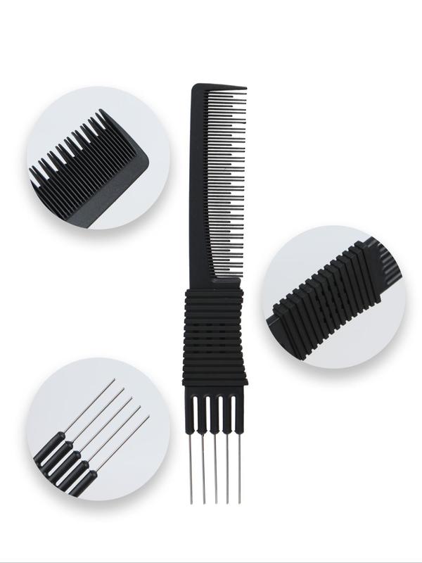 Hair Styling Comb Set, Hair Teasing Combs, Curly Hairbrush Set with Edge Brush, Rat Tail Comb and Bristle Brush for Women Men Kids