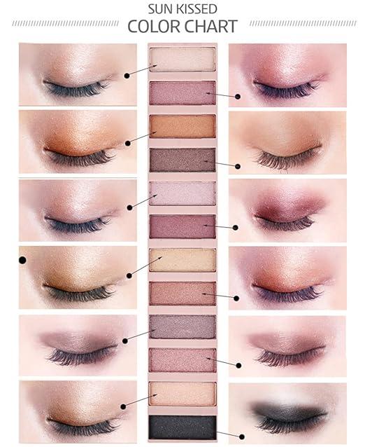 BestLand 2 Pack 12 Colors Makeup Nude Colors Eyeshadow Palette Natural Nude Matte Shimmer Glitter Pigment Eye Shadow Pallete Set Waterproof Smokey Professional Beauty Makeup Kit (2 PCS) Cosmetic