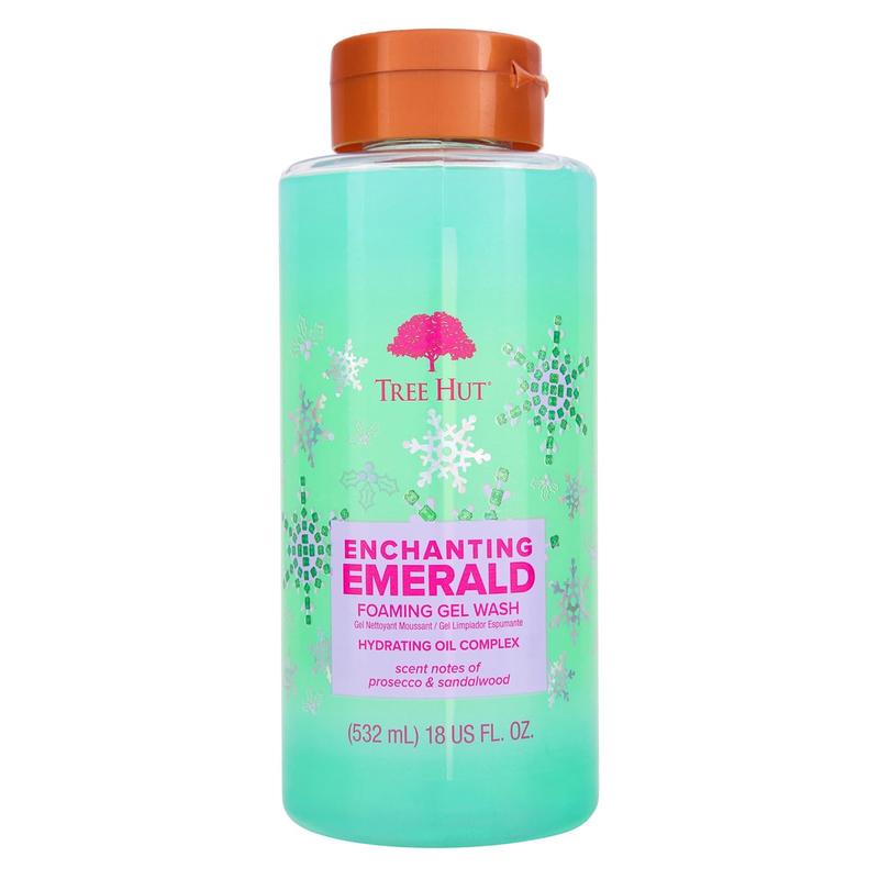 Tree Hut Enchanting Emerald Foaming Gel Wash | Cleanse & Soothe Skin without Stripping Moisture | Made with Our Hydrating Oil Complex | Limited Edition Holiday | 18 Fl Oz. Tree Hut