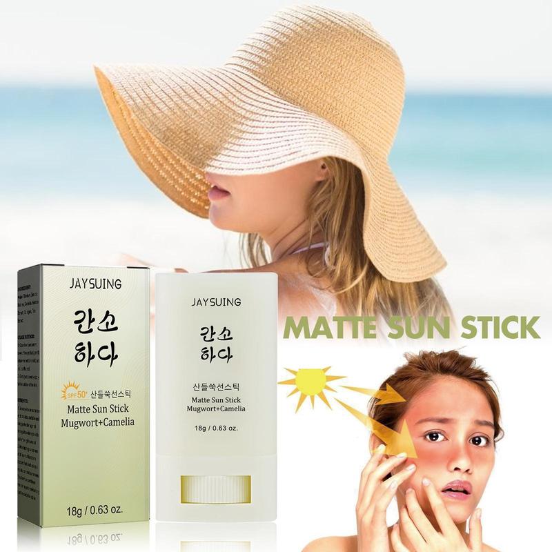 NEWMatte Sun Stick, Mugwort &Camelia, SPF50+ PA++++,0.63 0z (18 g) Facial Hydrating Skincare Sunscreen Gentle Lightweight Moisturizing