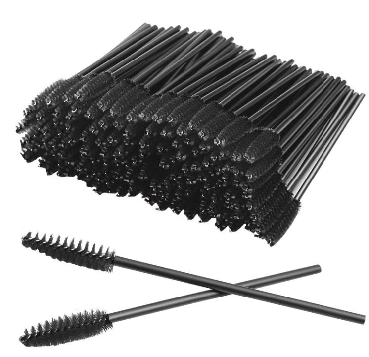 100 Pcs Disposable Eyelash Mascara Brushes for Eye Lashes Extension Eyebrow and Makeup (Black)