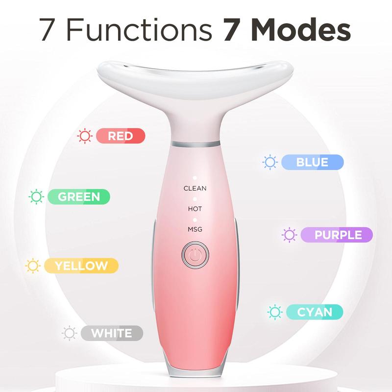 Facial and Neck Massager, Face Skin Tool for Face & Neck Beauty Device, Vibration and Heating Massager Lifts and Tightens Skin,Gifts For Women And Men