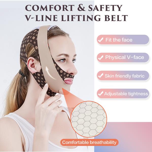 BOMKADI Double Chin Mask, Far Infrared Chin Strap V Line Face Chin Lifting Strap, Jaw Exerciser for Women