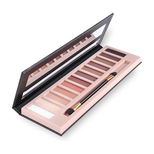 BestLand 2 Pack 12 Colors Makeup Nude Colors Eyeshadow Palette Natural Nude Matte Shimmer Glitter Pigment Eye Shadow Pallete Set Waterproof Smokey Professional Beauty Makeup Kit (2 PCS) Cosmetic