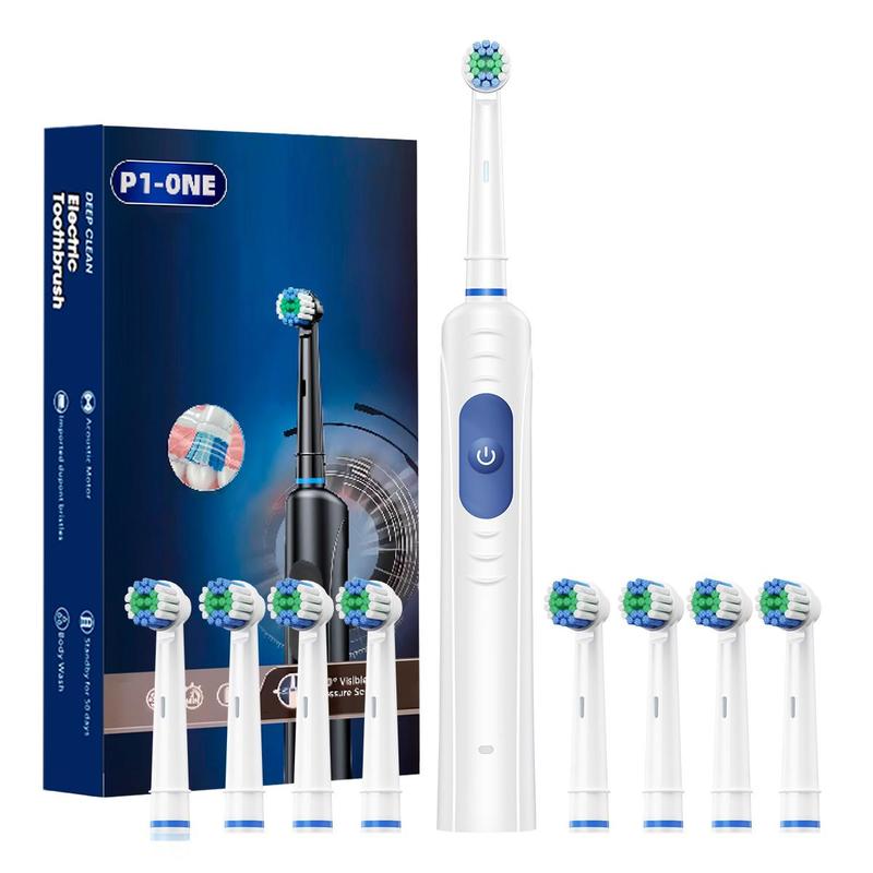 Electric Toothbrush Set, 1 Count USB Rechargeable Toothbrush & 8 Counts Replaceable Brush Heads, Oral Care Product for Adults