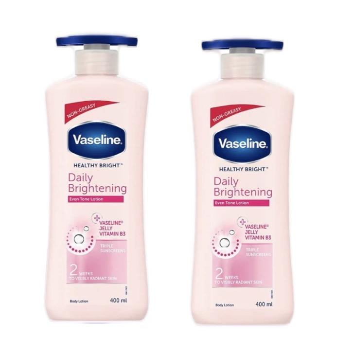 Vaseline Daily Brightening Lotion Even Tone 600 mL 2 Pack - Lightweight & Non-Greasy Formula for Radiant Skin - Body Care Comfort Cosmetic Comfort Cosmetic