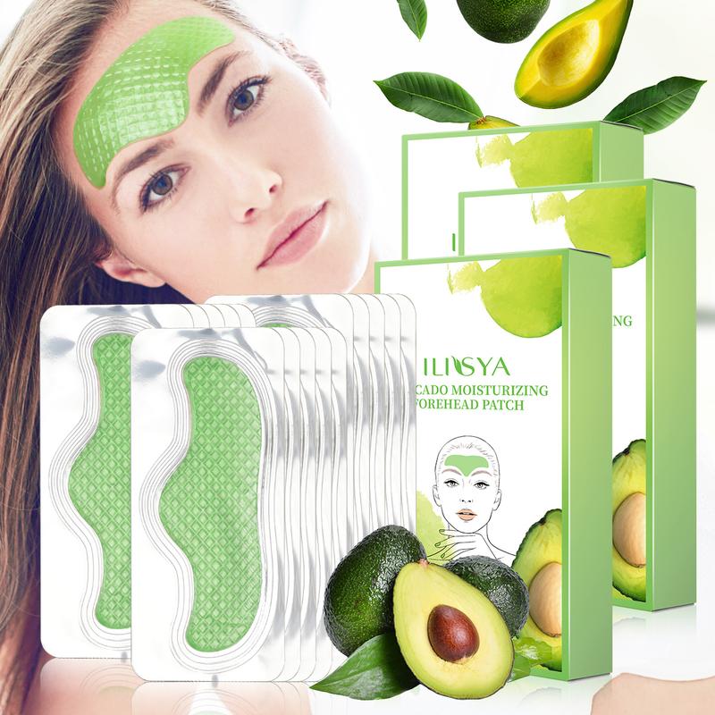 3 boxes, ILISYA Avocado Forehead Patch, firm skin, moisturize forehead skin, improve forehead wrinkles, Skincare products