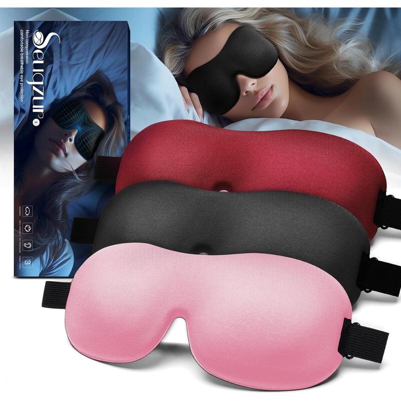 Sleep-Eye-Mask-for-Side-Sleepers: Light Blocking Eye Mask for Sleeping 3D Blackout Eye Cover Women Men, Travel Blindfold (blackbluepurple) Comfort