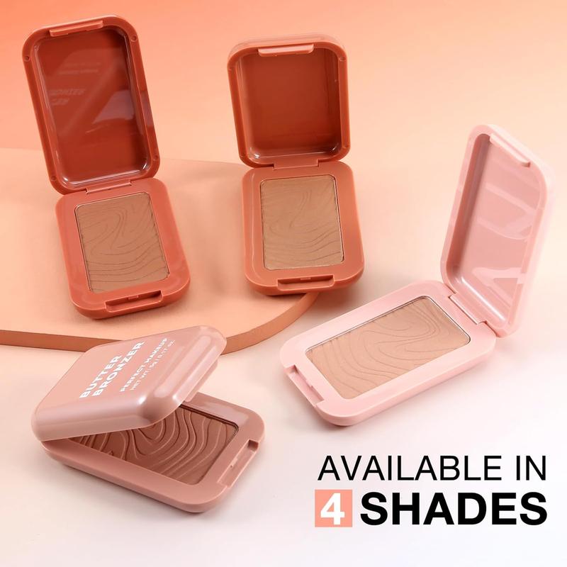 Soft  Bronzer, Contour Palette Powder for Face, Bronzing Powder Natural Blush Powder for Contouring, Long-lasting Buildable, Bronzed Shimmer