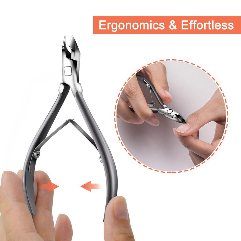 Cuticle Nippers Salon Grade for Manicurist Extremely Sharp Effortless Cuticle Trimmer Precise Clippers Pedicure Manicure Nail Care Tool, Lightweight