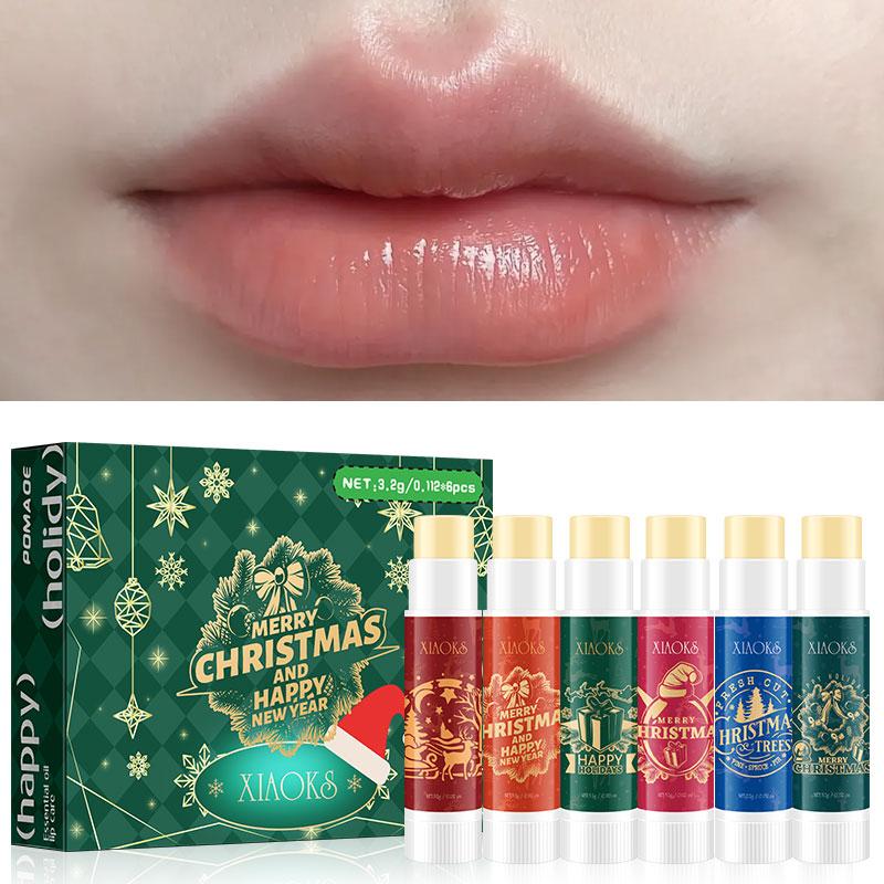 Six Christmas Wrapped Lipsticks-Christmas gift, lip balm to protect lips