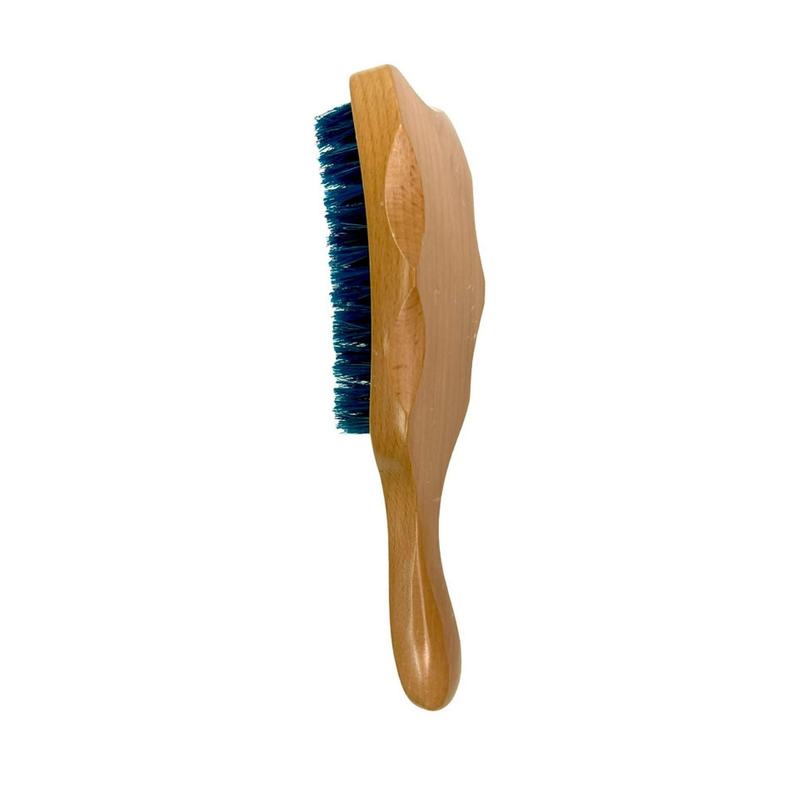 JIGGSAWMILLIONS Blue Medium Wave Brush, Medium Tribal Wave Brush Custom Grip, Bristle Hair Brush For Men and Women