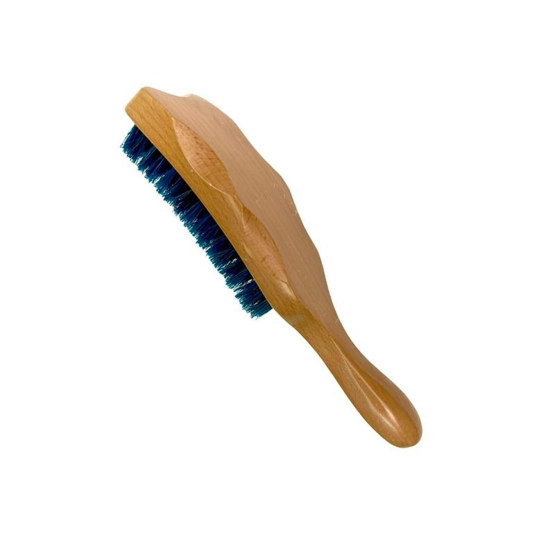 JIGGSAWMILLIONS Blue Medium Wave Brush, Medium Tribal Wave Brush Custom Grip, Bristle Hair Brush For Men and Women