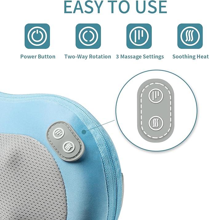 Hot neck massager, relieve muscle pain, 3D kneading massage is super comfortable, suitable for men and women, Gift Daily