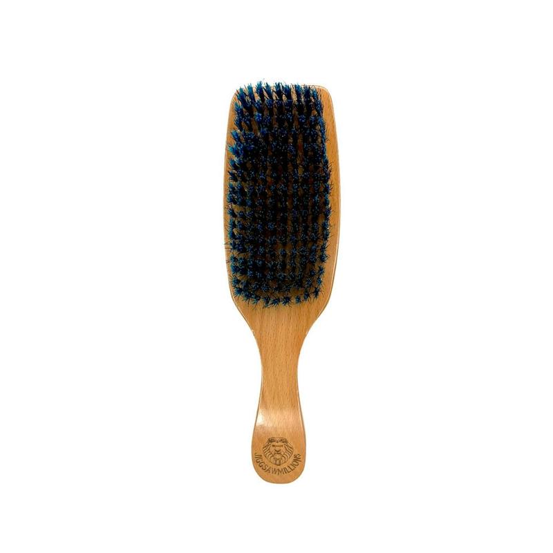 JIGGSAWMILLIONS Blue Medium Wave Brush, Medium Tribal Wave Brush Custom Grip, Bristle Hair Brush For Men and Women