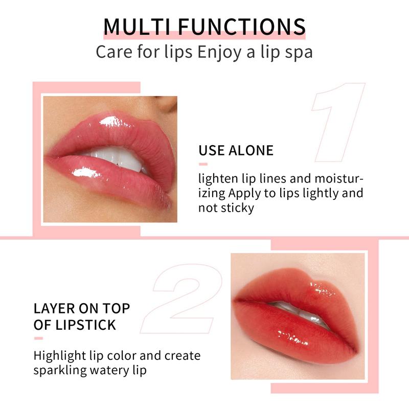 QIC Hydrating Lip Glow Oil, Plumping Lip Oil Gloss, Transparent Lip Balm, Natural Lip Plumper Gloss Make Lips Fuller and Moisturizing