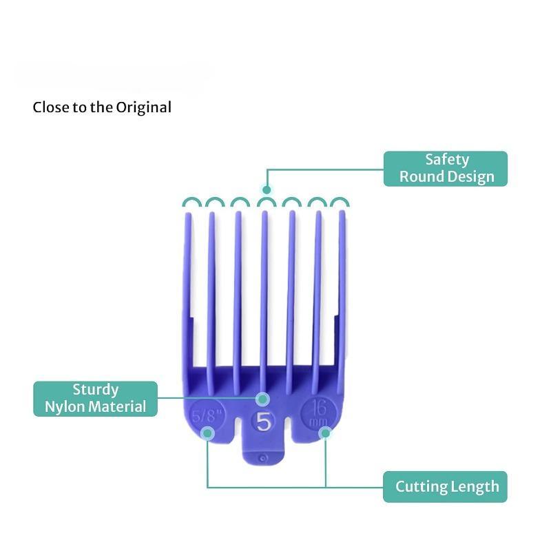 10 Professional Hair Clipper Guards Cutting Guides Fits for Wahl Clippers with Organizer, Color Coded Clipper Combs Replacement - 1 16