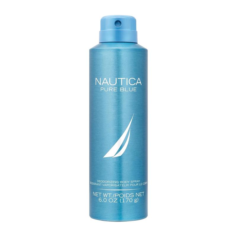 Nautica Pure Blue Deodorizing Body Spray, Fougere Aromatic Marine Fragrance, Refreshing, Modern Scent, 6.0Oz Coty Beauty