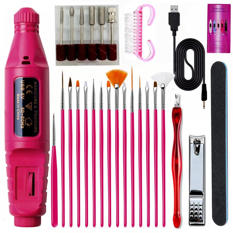 Electric Nail Drill, 1 Set Professional Acrylic Nail Kit, Gel Remover Nail Tools, File Finger Toe Care Nail Tips Nail Care, Nail Polishing Machine Pedicure Machine Set