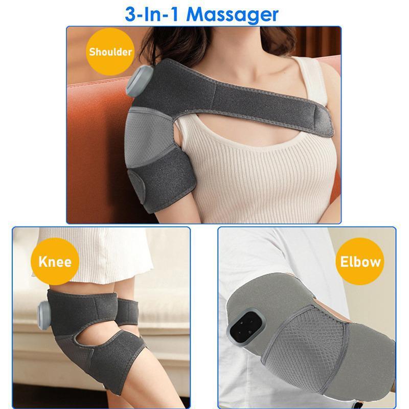 Heated Electric Knee Massager, 1 Set Adjustable Modes Knee Warmer Pad with Charging Cable, Personal Care Appliances for Home & Travel