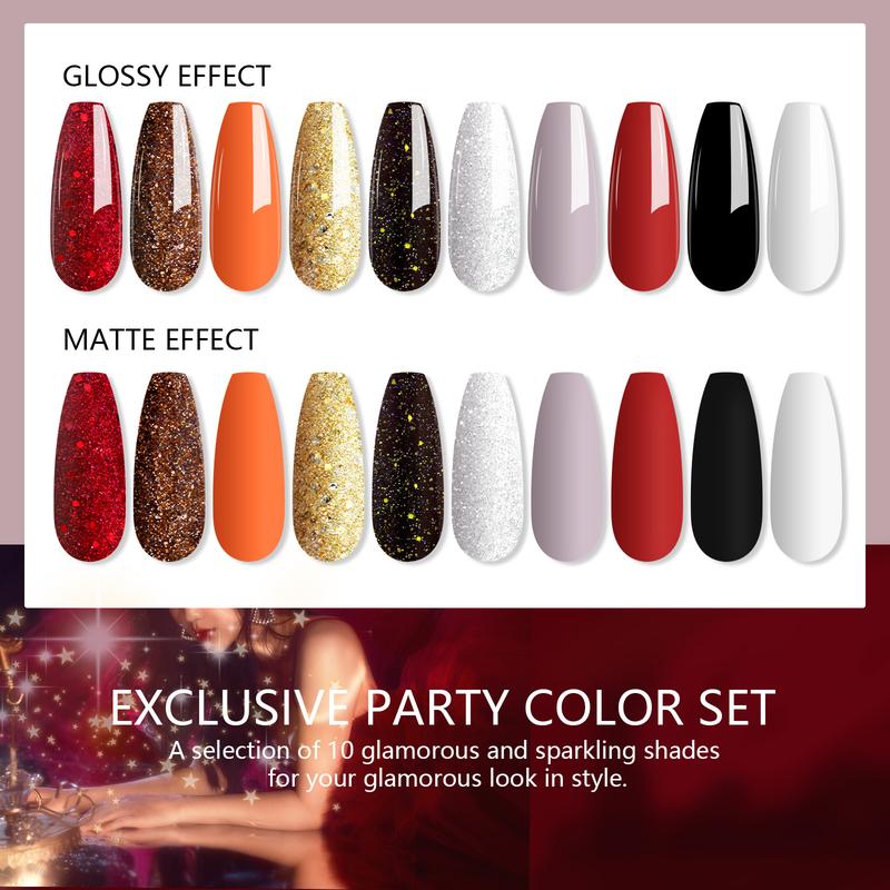 Saviland 14pcs Dip Nails Powder Starter Kit, 10 Colors Black Red Glitter Dip Powder Nail kit with 2-In-1 Base Top Coat Activator French Nail Art Manicure DIY Salon All-in-One Beginner Extension Kit Women Gift Set