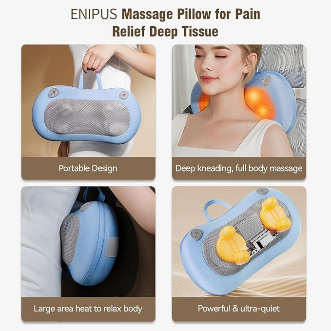 Hot neck massager, relieve muscle pain, 3D kneading massage is super comfortable, suitable for men and women, Gift Daily