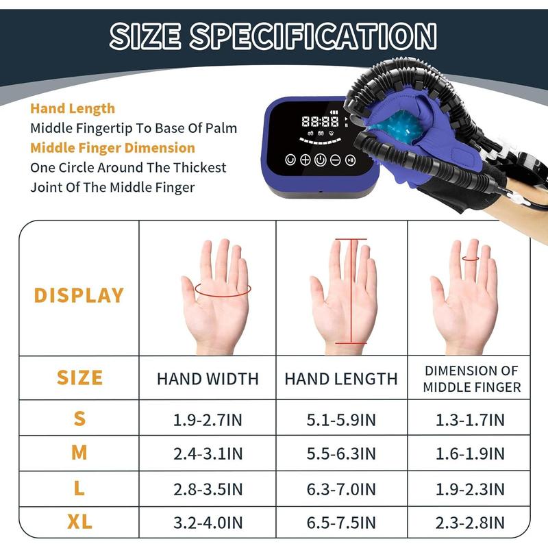 Hand Rehabilitation Robot Gloves Mobility Finger Training Equipment For Hemiplegia Stroke Cerebral Palsy Patient with USB Chargeable Left (Blue S)