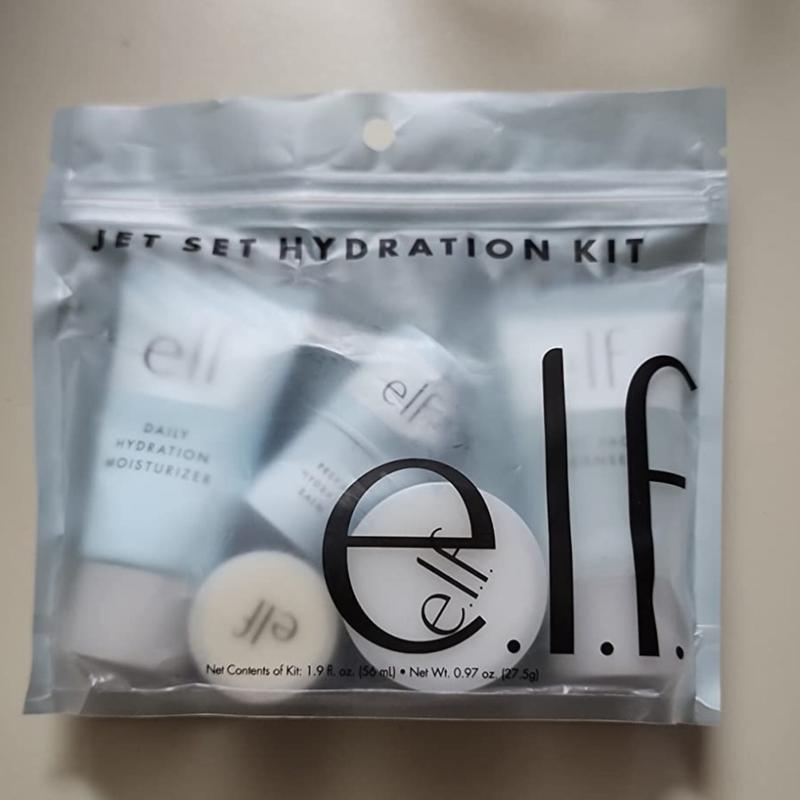 e.l.f. Jet Set Hydration Kit - Vegan & Cruelty-Free Face Cleanser, Balm, Moisturizer, Eye Cream & Night Cream Travel Set - Comfort, Skin Repair