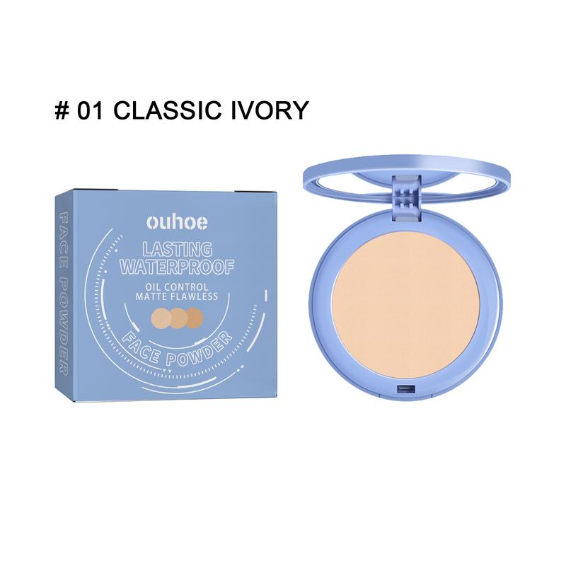 OUHOE Makeup Setting Powder Compact - Natural, Light, Breathable, Lasting, Hard to Remove - Oil Smooth Weather Cosmetic - Skincare, Waterproof Facial