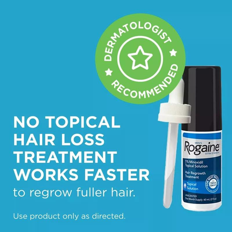 New Rogaine Men's 5% Minoxidil Hair Regrowth Treatment, 3 Month Supply - Promotes rapid regrowth for long-lasting hair