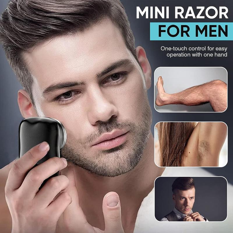 Mini Electric Shaver, Portable Electric Shavers for Men, Rechargeable Electric Razor for Men, Pocket Size Portable Shaver Wet and Dry, Easy One-Button Use, Suitable for Home, Travel, Car, and Gifts