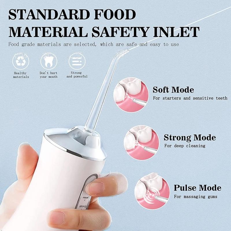 Rechargeable Oral Irrigator - 3 Modes, 4 Nozzles, Perfect for Travel Christmas present Rechargeable Portable Water Flosser