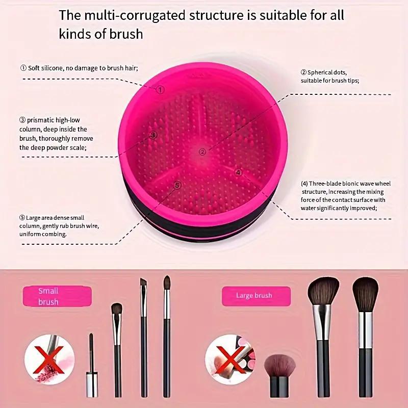 Electric Makeup Brush Cleaning Tool, USB Rechargeable Automatic Makeup Brush Cleaner, Professional Makeup Tools for Women