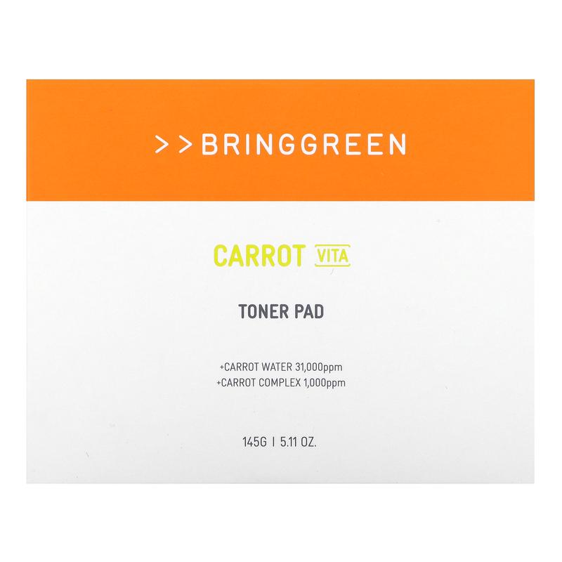 Bringgreen Carrot Vita Toner Pad, 5.11 oz (145 g)