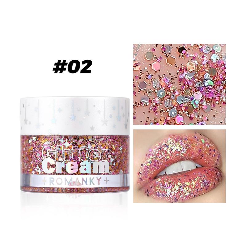 Glitter Gel for Body Makeup, 1 Count Long-lasting Multi-use Body Makeup Gel for Hair & Face, Shimmer Sequins Gel Perfect for Music Festivals & Performances