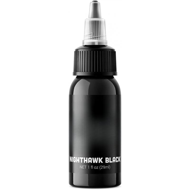 Black Tattoo Ink - Professional Tattoo Ink & Supplies for Outlining Shading & Blending - Tribal Tattoo Ink - Permanent Nighthawk Black Ink Tattoo - 1 oz Bottle