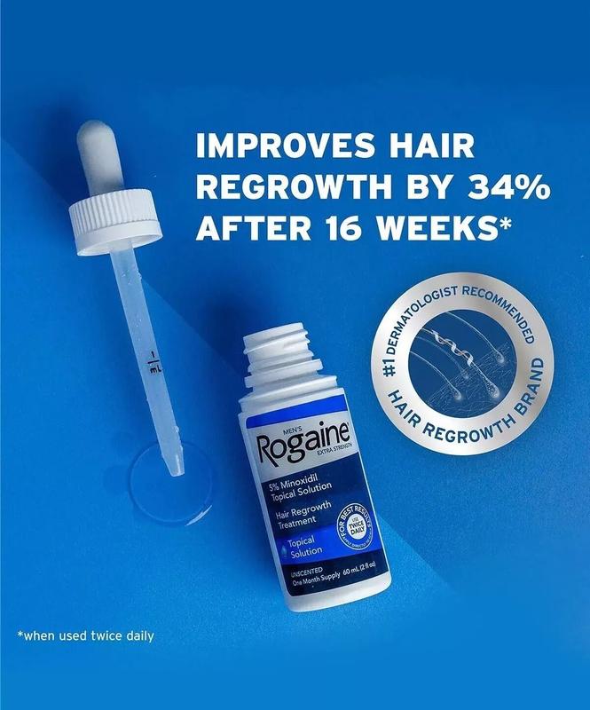 New Rogaine Men's 5% Minoxidil Hair Regrowth Treatment, 3 Month Supply - Promotes rapid regrowth for long-lasting hair