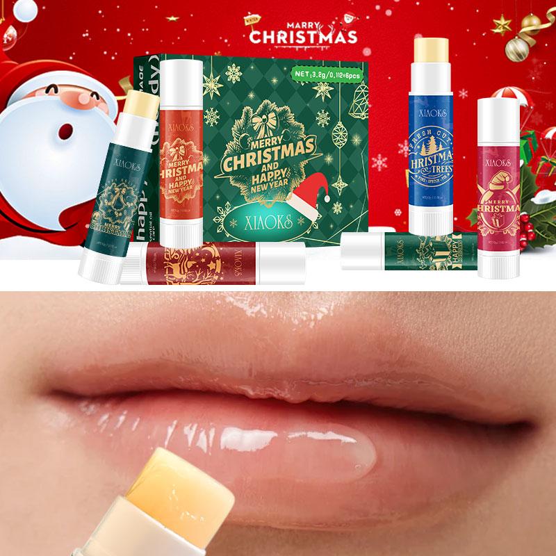 Six Christmas Wrapped Lipsticks-Christmas gift, lip balm to protect lips