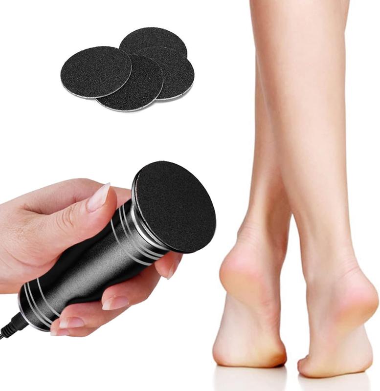 Electric Foot File Removal Professional Foot Tool Adjustable Speed Sandpaper Tray for Dead Skin Calluses Manicure comes with 60 pieces of replacement sandpaper tray and brush