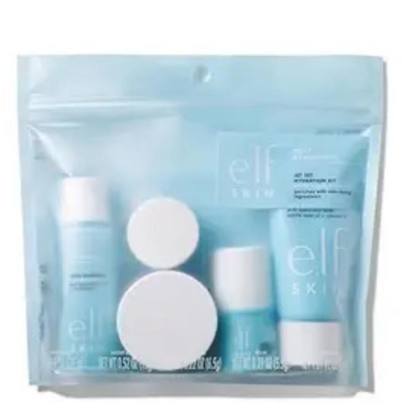 e.l.f. Jet Set Hydration Kit - Vegan & Cruelty-Free Face Cleanser, Balm, Moisturizer, Eye Cream & Night Cream Travel Set - Comfort, Skin Repair