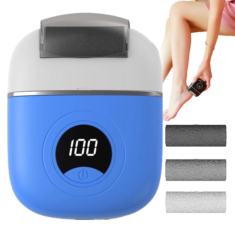 Electric Foot File, 1 Count Portable Rechargeable Foot Dead Skin Remover with Digital Display, Electric Foot Exfoliating Scrubber for Home & Travel