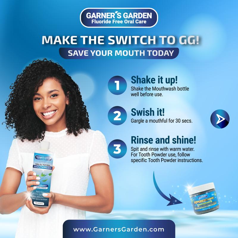 Garner's Garden Mouthwash and Oil Pulling Alternative Mouthwash Bundle + Breath Refresher Spray