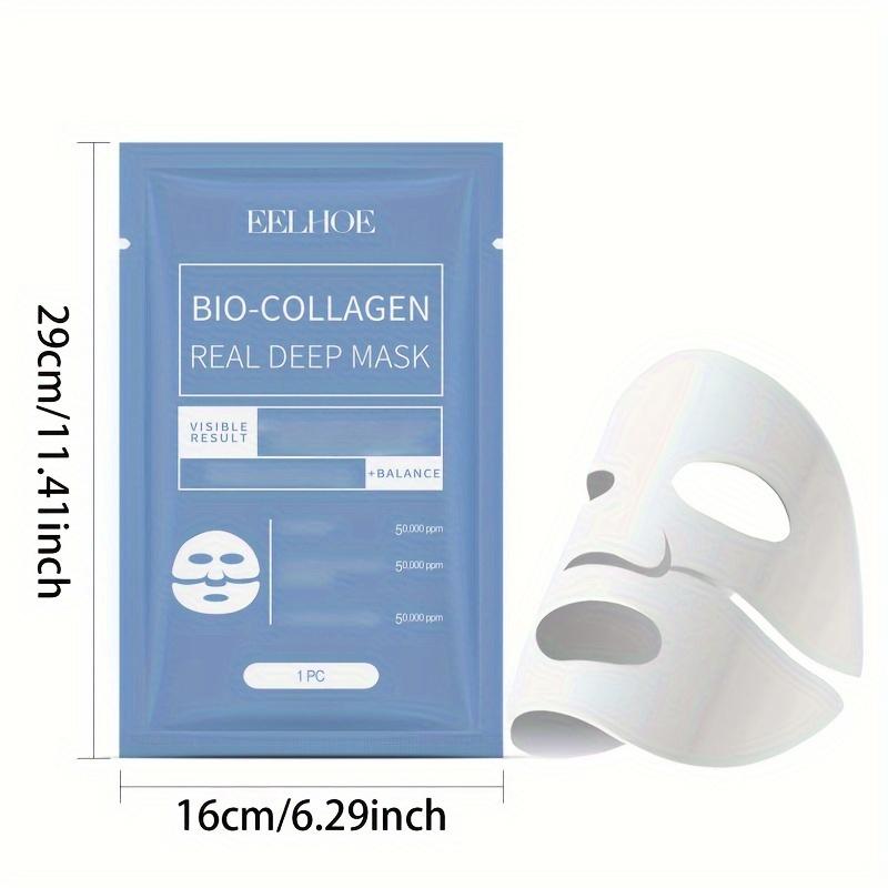 ( 8Pcs ) Bio-Collagen Real Deep Mask Pack Moisturizing and Firming Mask with Collagen, Hyaluronic Acid, Vitamin E and Niacinamide for All Skin Types Hydrating and Revitalizing