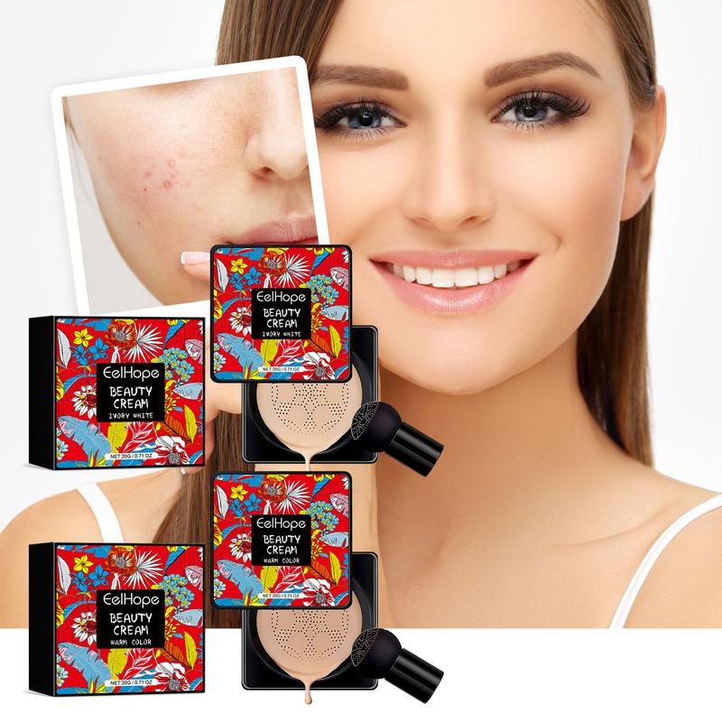 Girls Mushroom Head Air Cushion CC Cream Cover facial blemishes lightweight base makeup air cushion, concealer, foundation makeup tools.