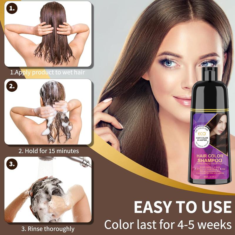 ECO Hair Dye, Quick-Action Hair Coloring Shampoo, Various colors available,Hair Care, Plant Extracts, Long-Lasting Formula Haircare Gel Nourishin,Wine-Red,Black,Brown,Ammonia-Free, Haircare, Mild (400 mL),Perfect Gifts for Women&Men